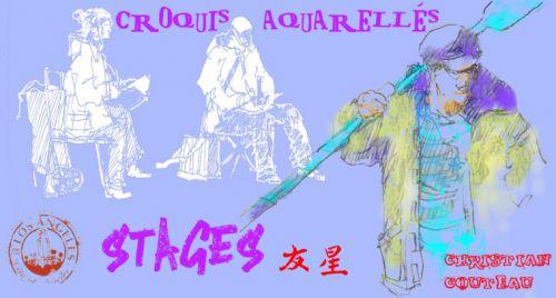 Stages Croquis aquarellés  C . COUTEAU