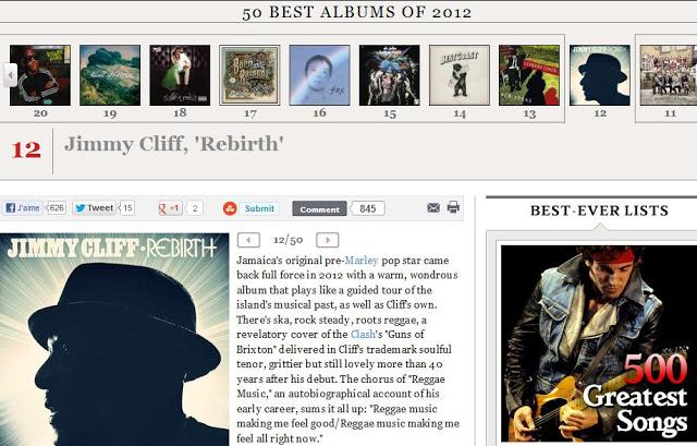 Jimmy Cliff au top pour Rolling Stone ! Jimmy Cliff au top pour Rolling Stone !