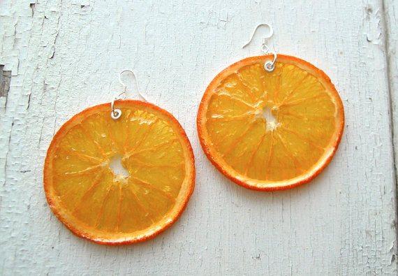 boucles oreilles vraies oranges