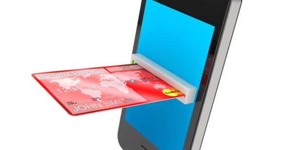 mobile payments mobile device with credit card inside