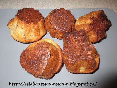 Muffins a la banane au coeur de Nutella Muffins a la banane au coeur de Nutella