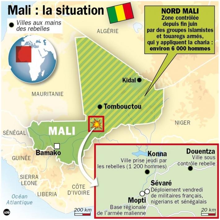 Mali : Frappes aériennes effectuées sur les bases arrière terroristes à proximité de Gao Mali situation.jpg