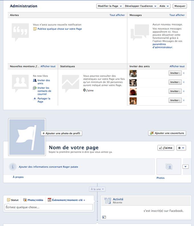 page-facebook-debut Début Page Facebook