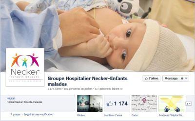 Divers usages des réseaux sociaux par les médecins hopital-necker_facebook