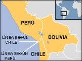 Voyage et Tourisme au Pérou – carte conflit maritime Perou Chili devant La Haye 