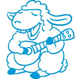 La fête des moutons Moutonguitaristestickerdecoradhesif