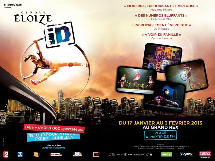 Le Cirque Eloize à Paris du 17 Janvier au 3 Février au Grand Rex ! Affiche-iD
