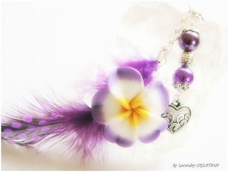 Voyages dans les Iles, avec mes bijoux Hibiscus, la suite de ma collection bijou de sac mauve hibiscus et plume collection 2013