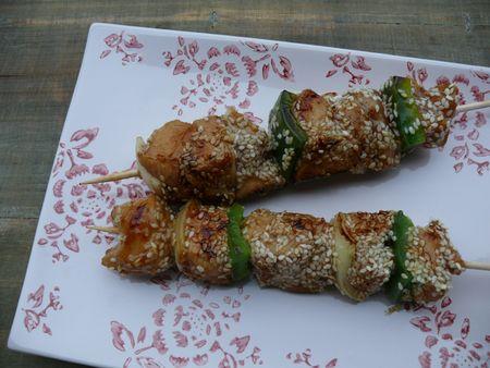 Brochettes de poulet au sésame pour la ronde inter-blogs P1090716-2
