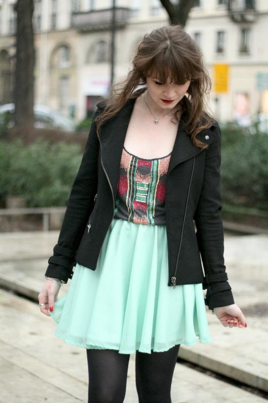 Céladone look vert noir