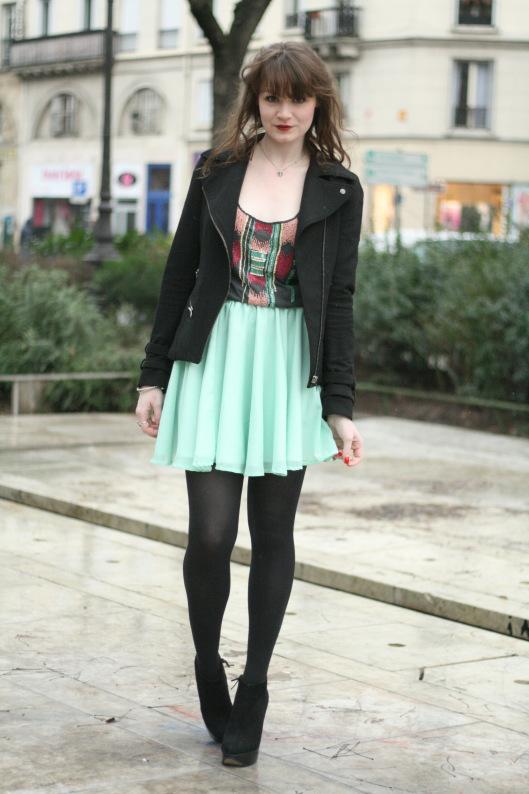 Céladone look jupe vert d'eau