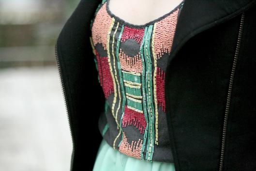 Céladone top plastron azteque