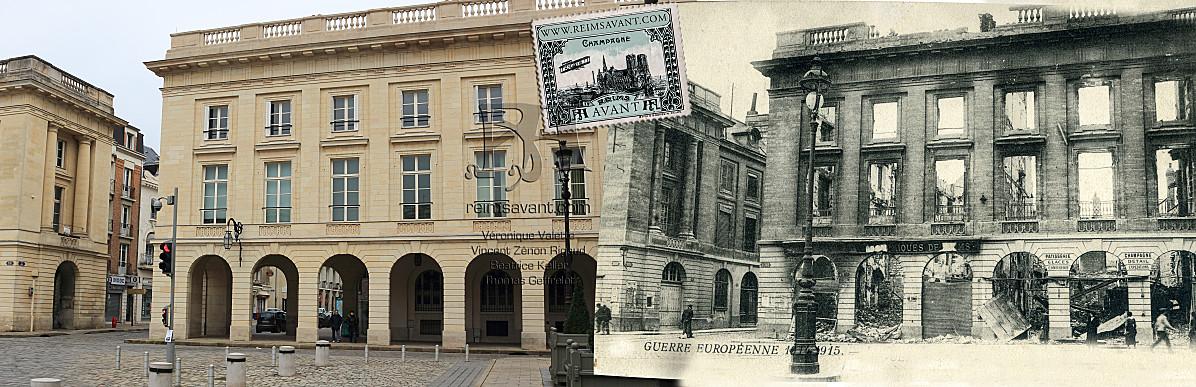 Place Royale, vers la rue Cérès. 1915 incendiée - 01/2013 royaleceres1915dip.jpg
