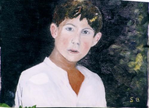 rémi à 10 ans, peinture de Serge Boisse
