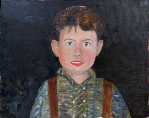 Sylvain à 8 ans, peinture de Serge Boisse