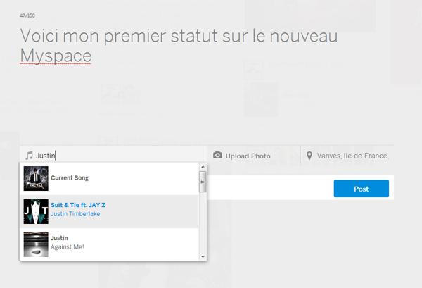 Exemple de statut sur le nouveau nouveau Myspace Exemple de statut sur le nouveau nouveau Myspace