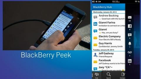 BlackBerry 10 : les fonctionnalitées dévoilées Blackberry Peek