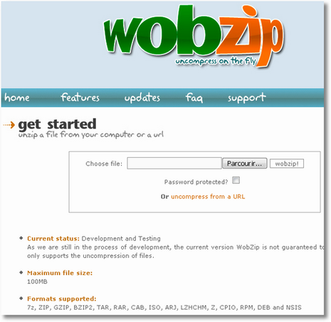 Wobzip, décompressez en ligne wobzip 001