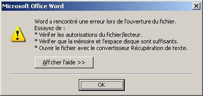 Réparer un fichier Word