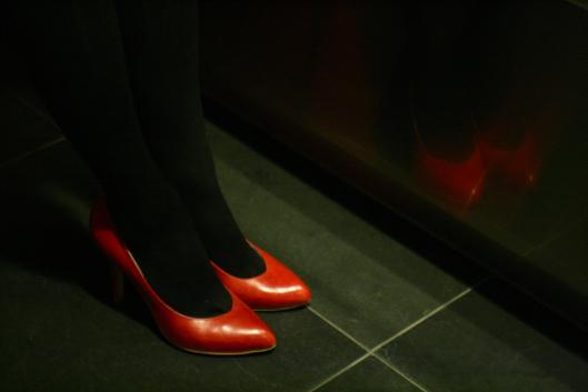 Meat my bag red stilettos