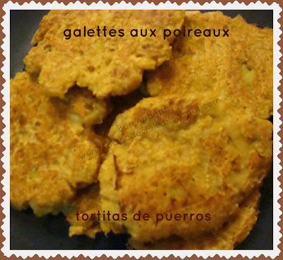 Galettes de poireaux à la farine de pois chiche (IG bas) - Tortitas de puerros con harina de garbanzos (IG bajos)