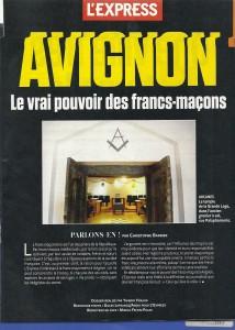 Février 2013 : Article de l’Express sur la franc-maçonnerie d’Avignon : lecture critique d’un avignonnais.