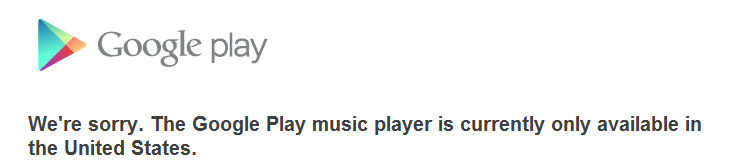 Google Play Music Unsuported Country