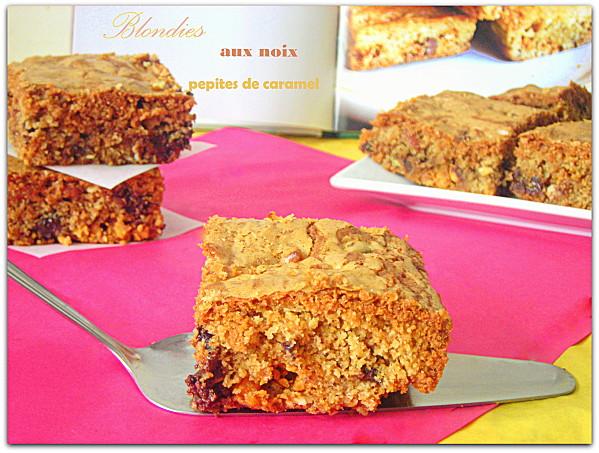 recette de Blondies aux noix et pepites de caramel blondies_noix_caramel