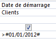 Créer sa première base de données Access – Partie 2 – Création d’une requête Champ date de démarrage 2012