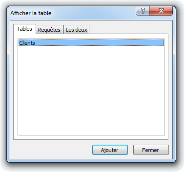 Créer sa première base de données Access – Partie 2 – Création d’une requête Afficher la table