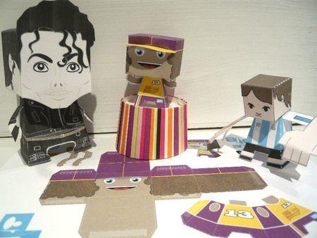 Atelier Papertoys paper toys mickael jackson basketteur lionel messi