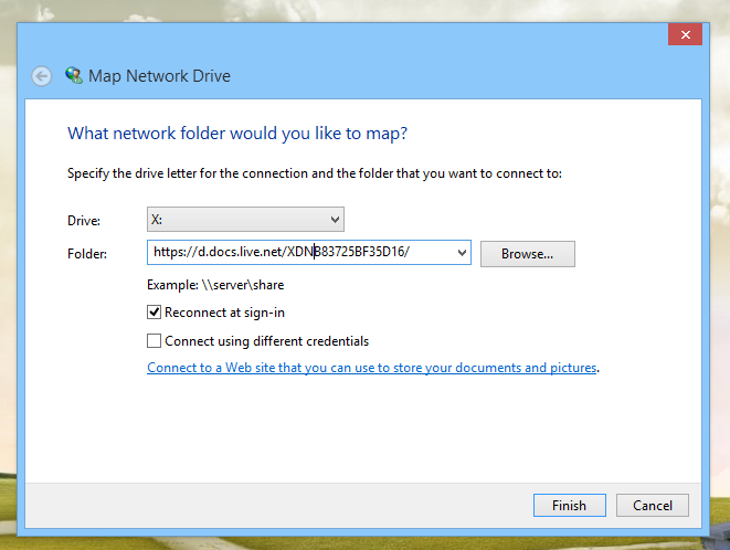 Map SkyDrive folder in Windows 8 and RT_Step4