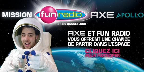 AXE et FUN RADIO vont faire partir un français dans l'espace