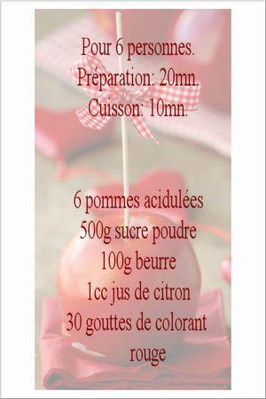 Pomme d'amour. recette pomme d'amour