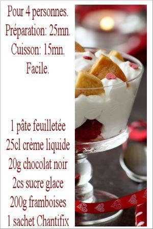 Coupe crémeuse aux framboises. recette coupe st valentin