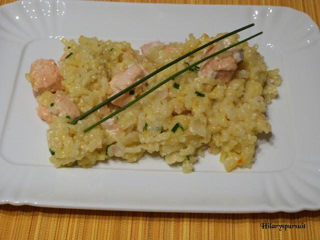 Risotto au saumon et safran / Salmon and saffron risotto