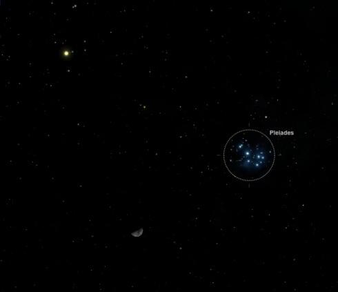 Ephéméride astronomique : semaine du 11 au 18 février 2013 Lune Pleiades