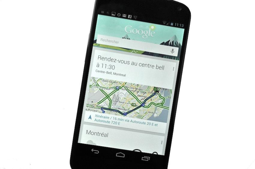 nexus 4 google now descary Un widget Google Now apparaît sur la documentation du Nexus 4 et 10