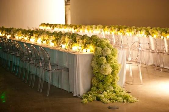 table mariage fleur vert blanc wedding table flowers 