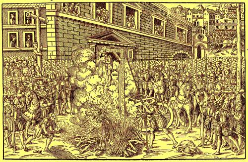 Exécution d'Anne du Bourg, un Conseiller au Parlement de Paris, le 23 décembre 1559