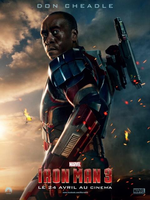 Iron Man 3 : Découvrez la 1ère affiche personnage avec Don Cheadle en « IRON PATRIOT »‏