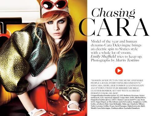 Cara Delevingne pour Vogue British par Testino : on adore !