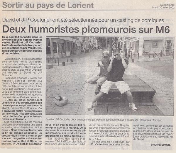 David et JP - Bar des Frappés M6 - Ouest France David et JP - Bar des Frappés M6 - Ouest France