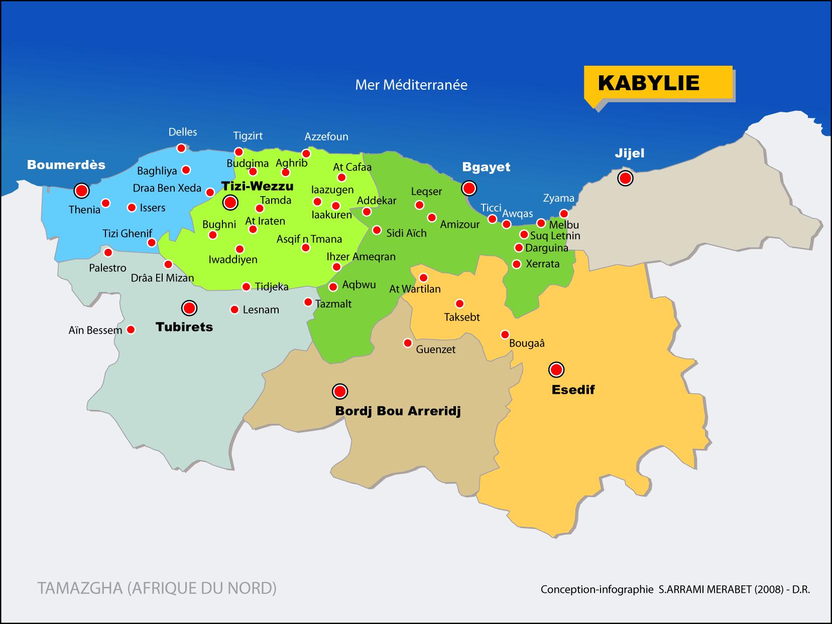 carte kabylie Algérie: loppression de la Kabylie continue