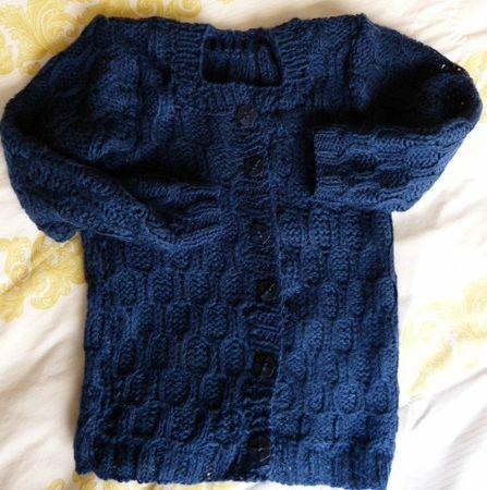 Cardigan léger à nids d’abeilles (taille 4 ans) cardigan nid d'abeilles