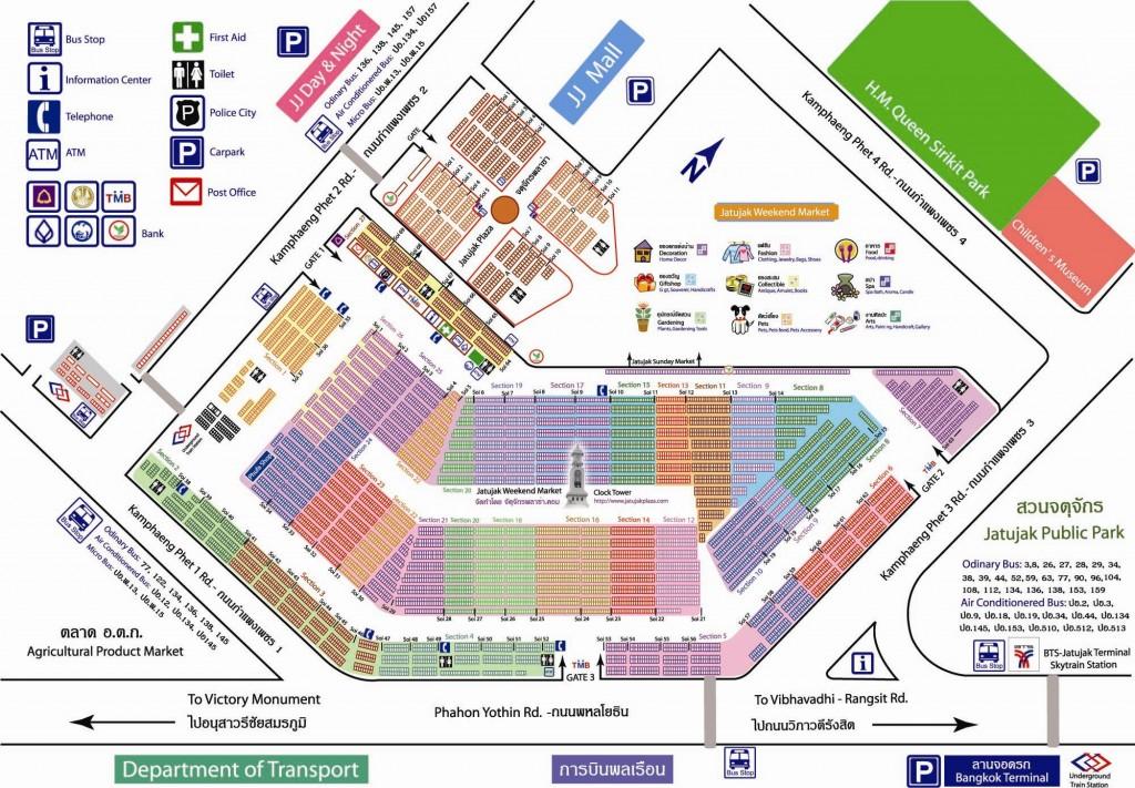 plan marché de chatuchak - jatujak market map