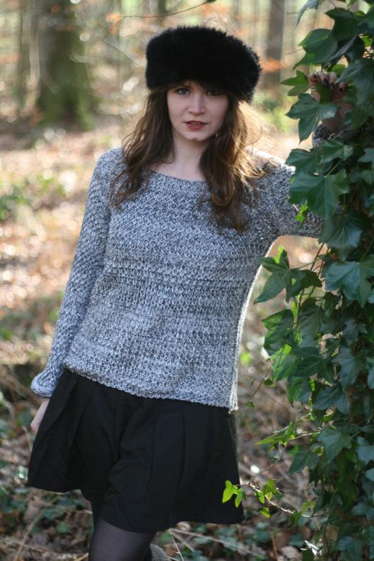 Ivy pull gris noir blanc