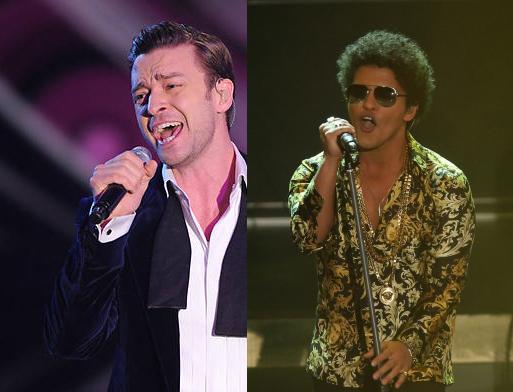 Justin Timberlake et Bruno Mars performent en Allemagne