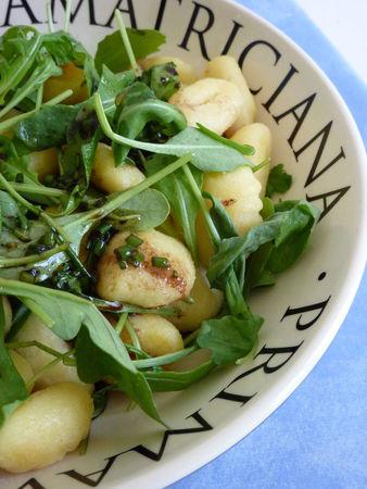 Gnocchis en vinaigrette de balsamique, salade de roquette P1120679