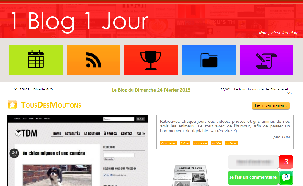 TousDesMoutons en Home d’1blog1jour Le blog du Dimanche 24 Février 2013 - TousDesMoutons - 1Blog1Jour